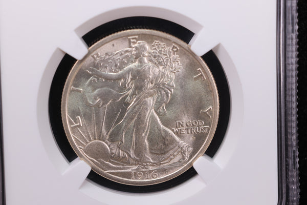 1916-D Walking Liberty Half Dollar., NGC Graded MS-63. Store #30017
