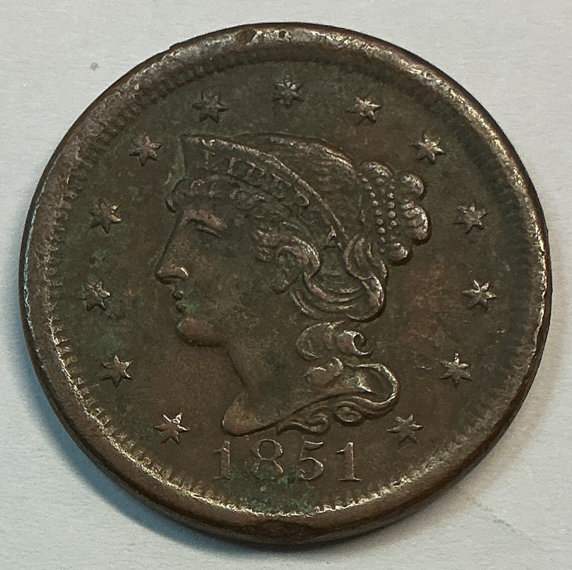 1851 Large Cent, Affordable Circulated Coin, Store Sale #CT1414