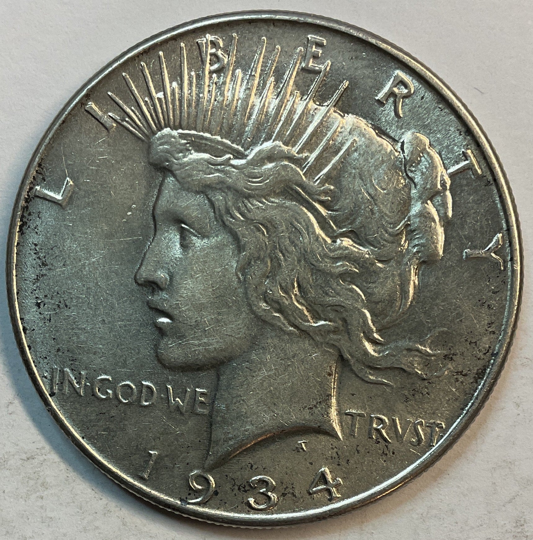 1934 Peace Silver Dollar, Mint State Uncirculated Coin, Store Sale #DR0353