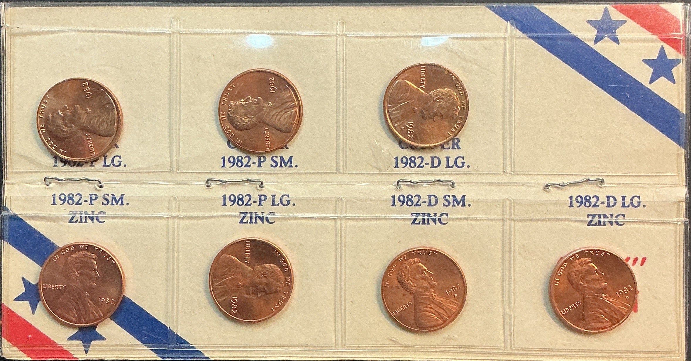 1982 Large & Small Date, Lincoln Memorial Cents Set, Store #CT001