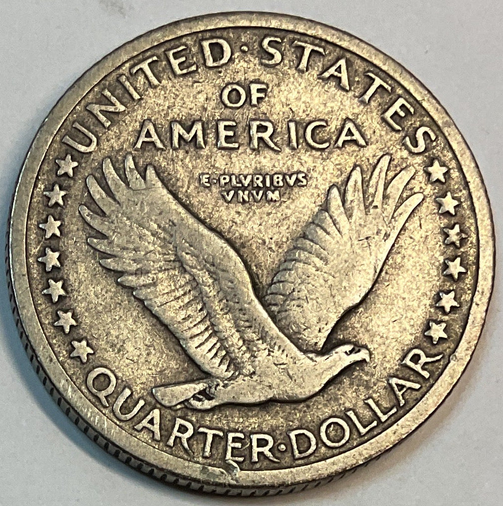 1917 T-1, Standing Liberty Quarter, Very Fine+ Circulated Coin, Store #QR1163