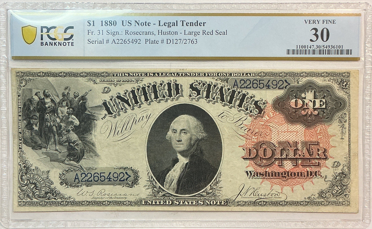 1880 $1, US Legal Tender Note, Fr#31, PCGS VF-30, Store #GLT013