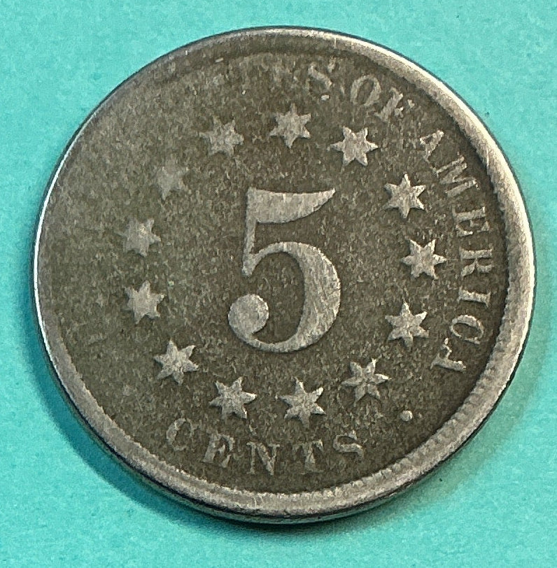 1870 Shield Nickel, Good Circulated Detail Coin, Store #NL0117