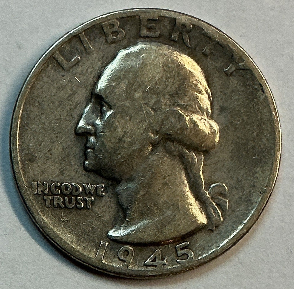 1945 Washington Quarter, Circulated Coin, Store #QR1718