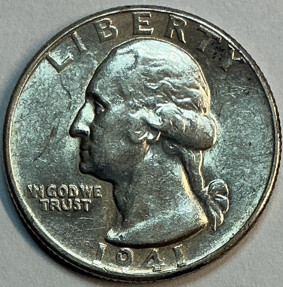 1941-D Washington Quarter, Mint State Uncirculated Coin. Sale #QR1800