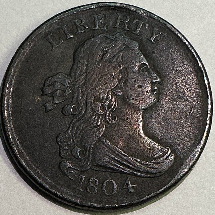 1804 Draped Bust Half Cent, Extra Fine Circulated Coin, Store #1269091