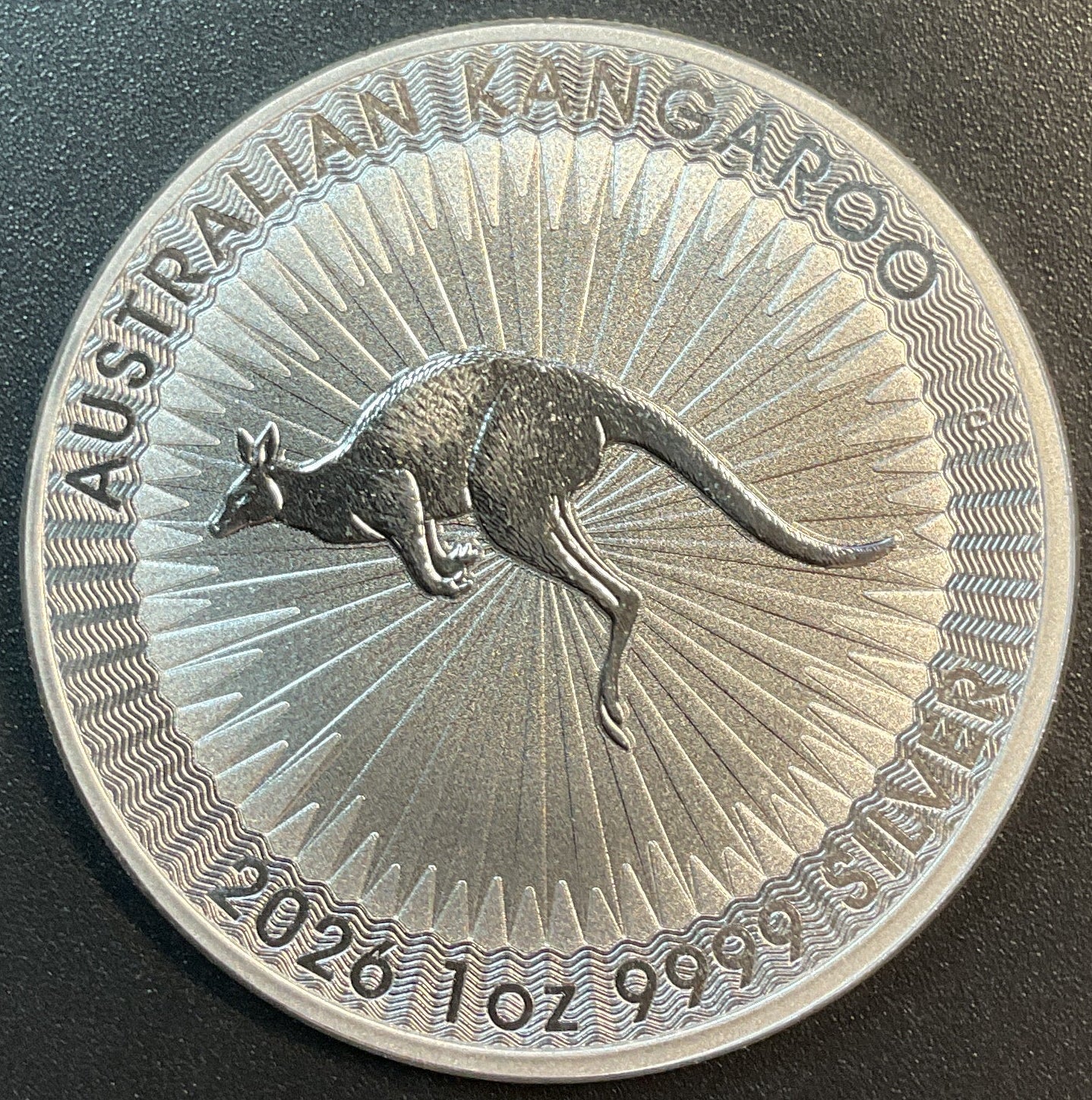 .9999 silver, 1 Troy Ounce, 2026 Australian Kangaroo Silver Round, Store #SR023