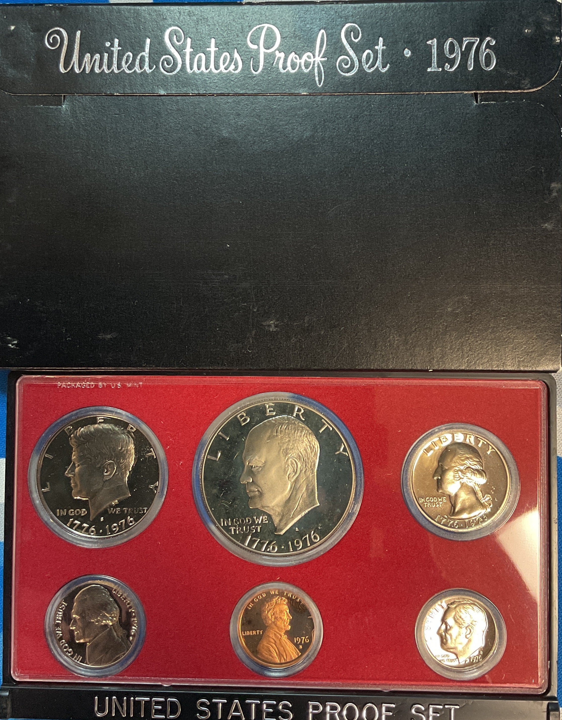 1976 Proof Set, 6 Coin Proof Set, Encased in Original Government Packaging.