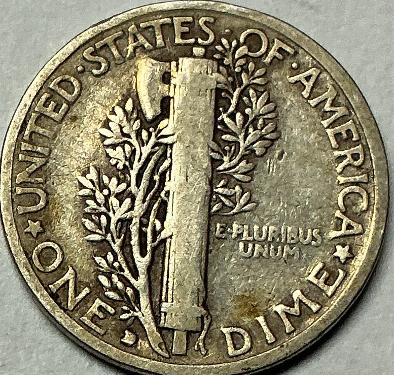 1929-D Mercury Dime, Very Good+ Circulated Coin, Store #DE0974