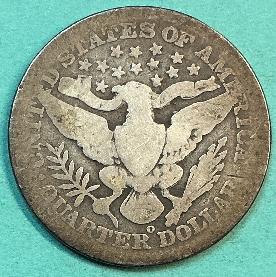 1909-O Barber Quarter., Good Circulated Details., Store#QR1302