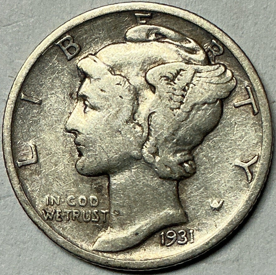 1931-S Mercury Dime, Fine Circulated Coin, Store #DE0984