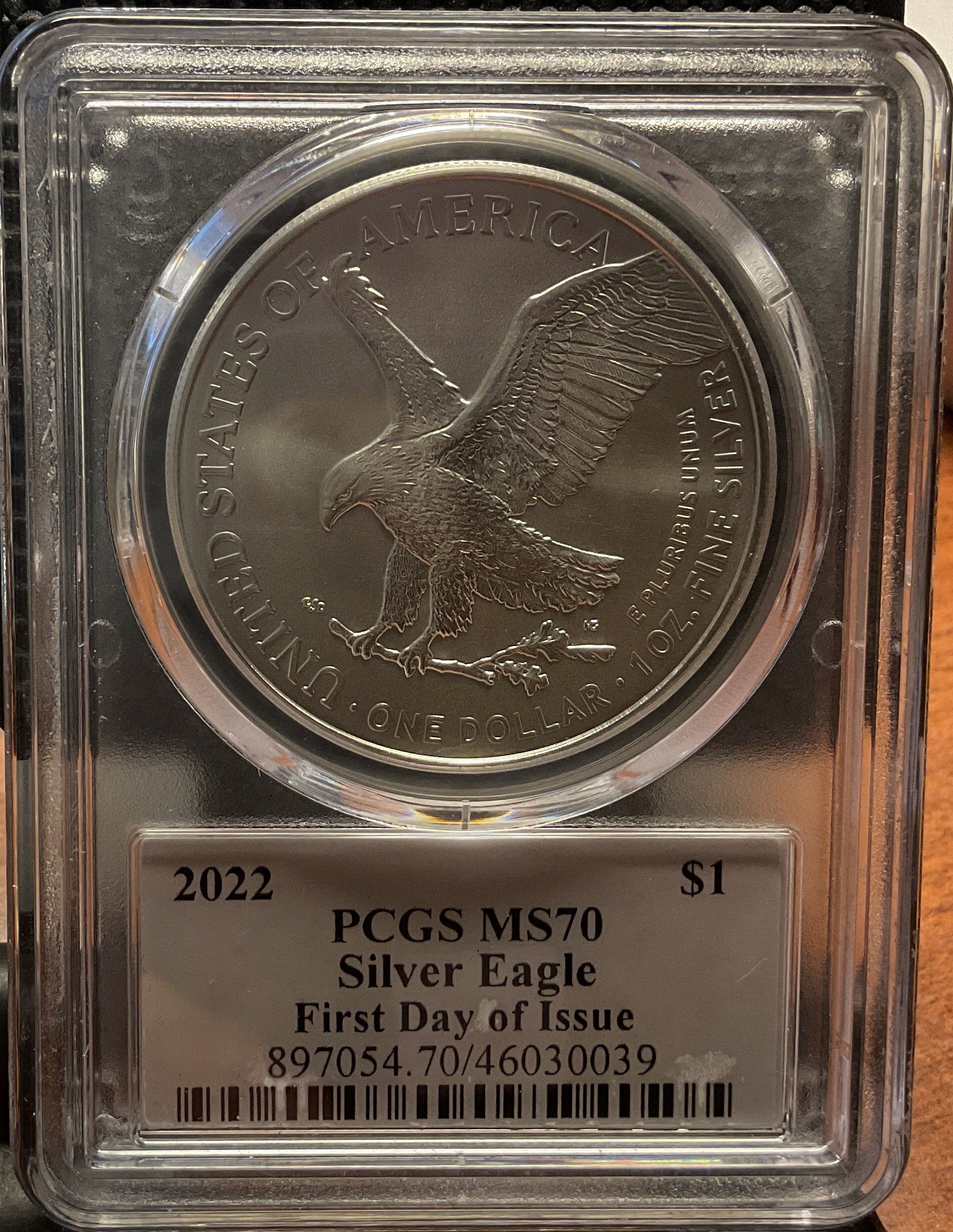 2022 (W) American Silver Eagle, PCGS MS-70, .999 Silver, 1 Troy Ounce, Store #AE0272