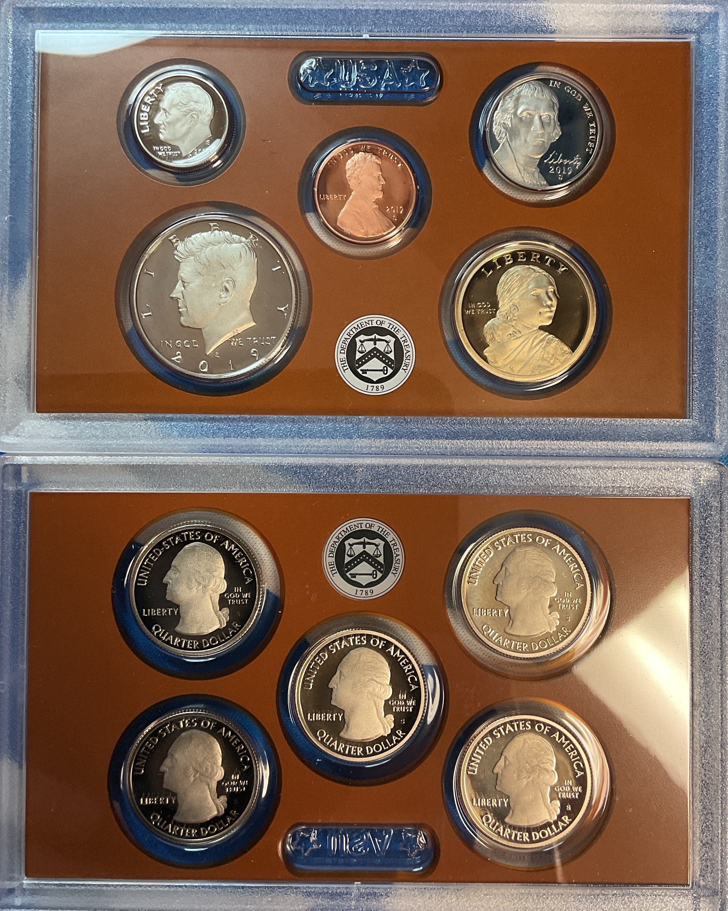 2019 Proof Set, 11 Coin Proof Set, Encased in Original Government Packaging.