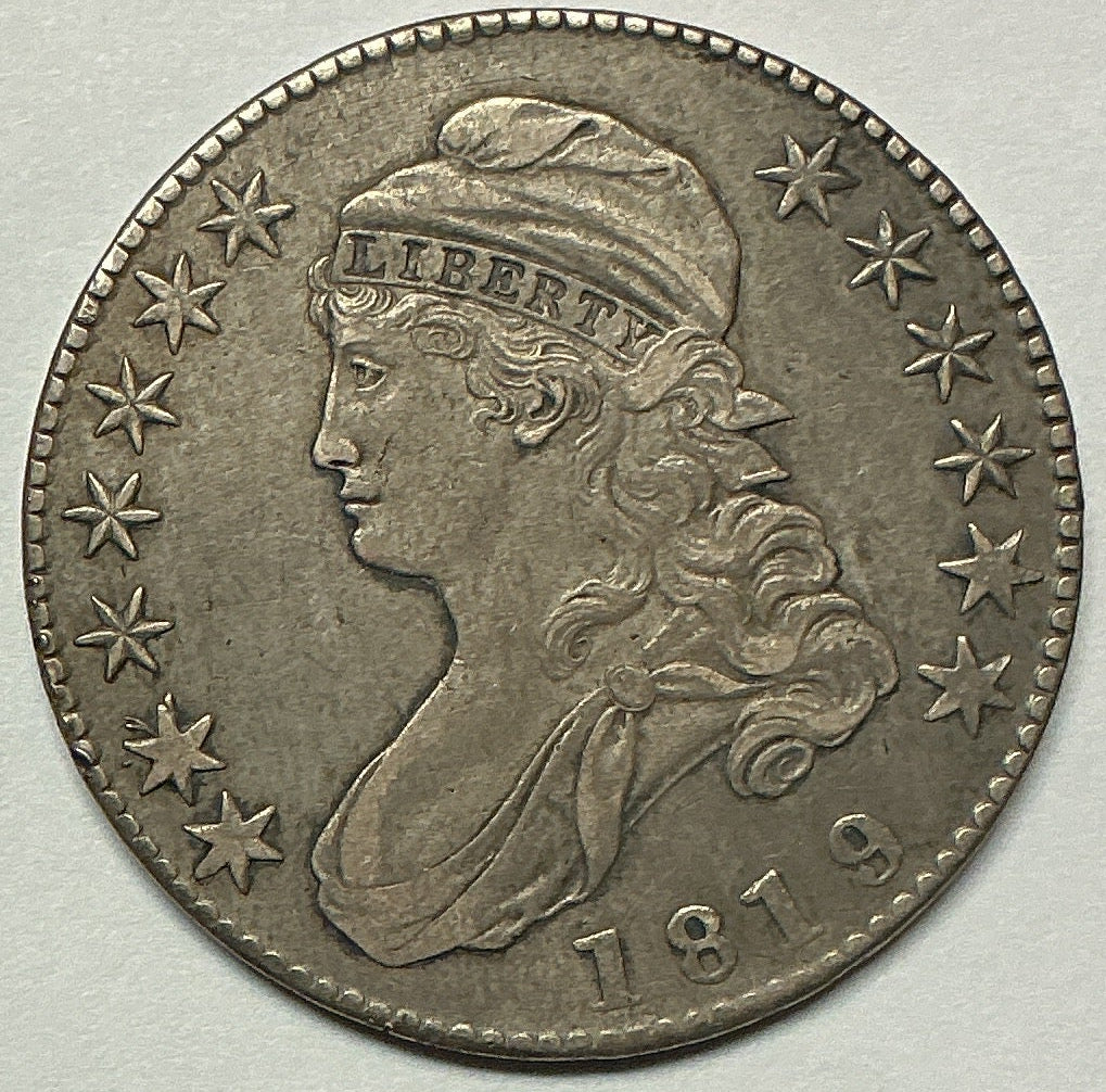 1819/8 Cap Bust Half Dollar, Extra Fine Circulated Coin, Store #HR1916
