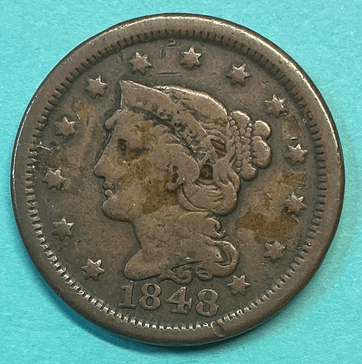 1848 Liberty Head Large Cent. Affordable Collectible Coin. Store #CT1397