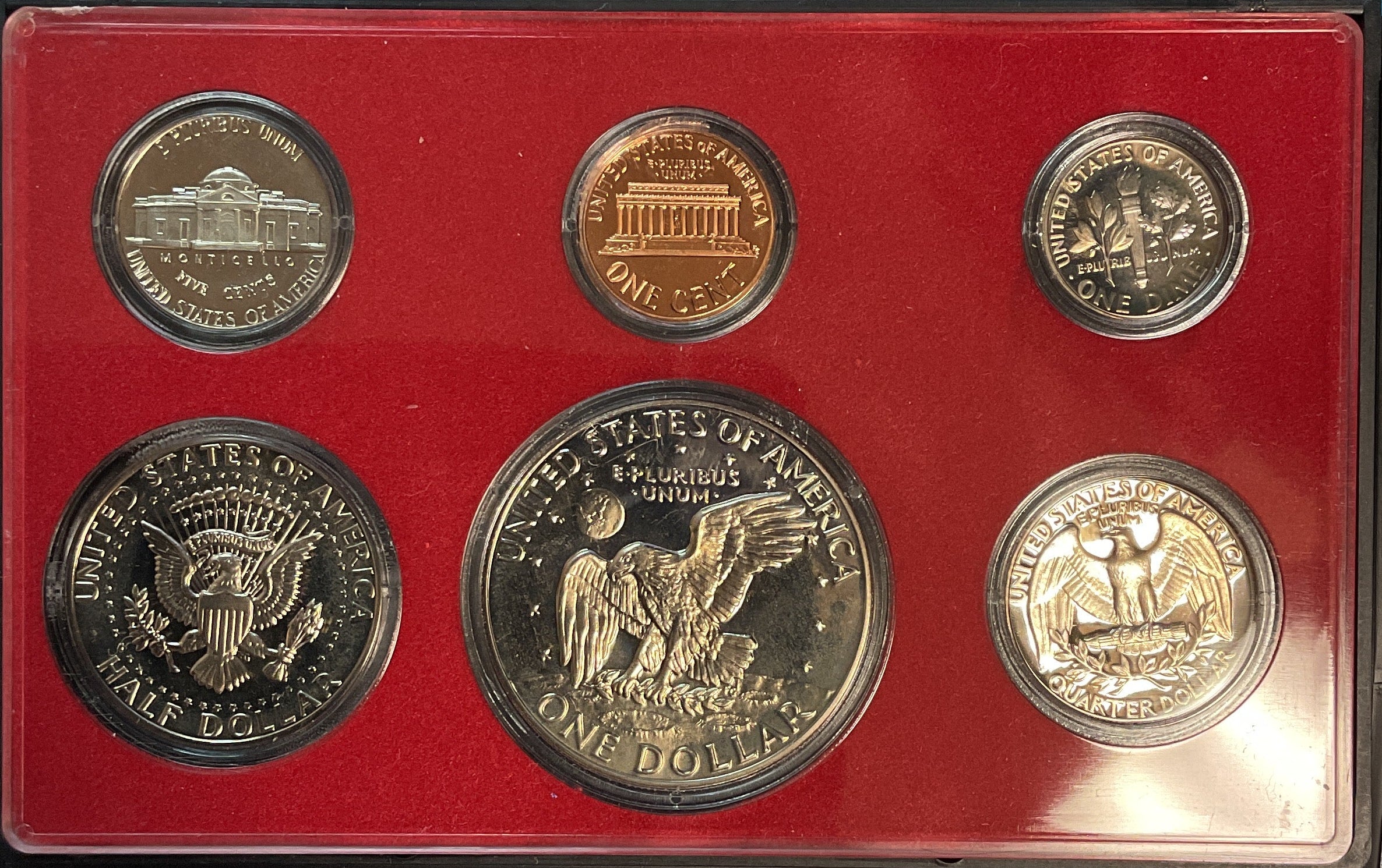 1974 Proof Set, 6 Coin Proof Set, Encased in Original Government Packaging.