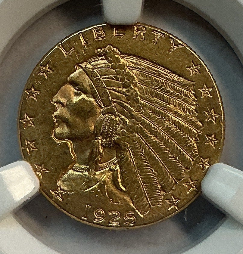1925-D $2.50 Quarter Gold Eagle, Certified and Graded, NGC MS-63, Store #G0129.