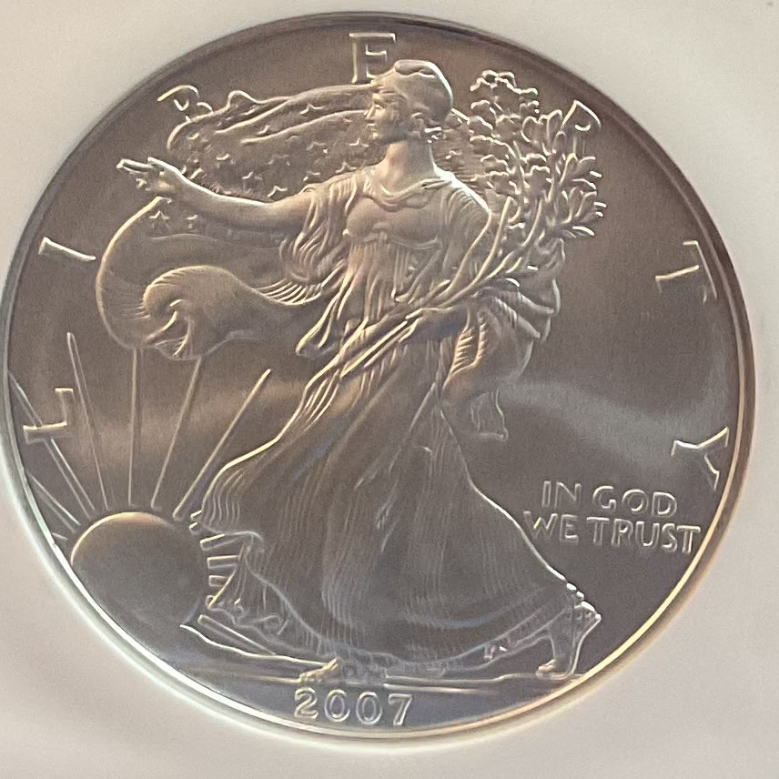 2007 W American Silver Eagle, Early Releases, Burnished, NGC MS-69, Store#AE0284