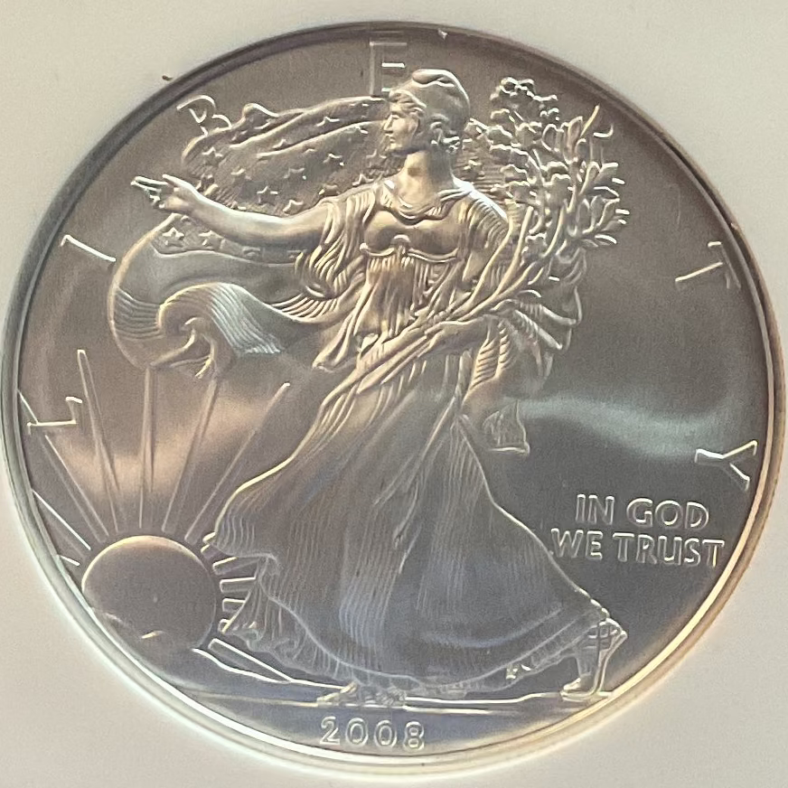 2008 American Silver Eagle, Early Releases, NGC MS-69, Store#AE0286