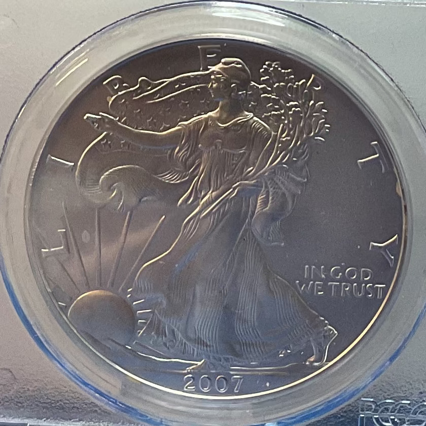 2007 American Silver Eagle, First Strike, PCGS MS-69, Store#AE0289