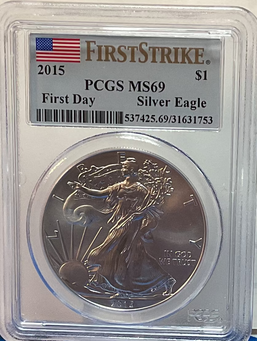 2015 American Silver Eagle, First Strike, First Day, PCGS MS-69, Store#AE0290