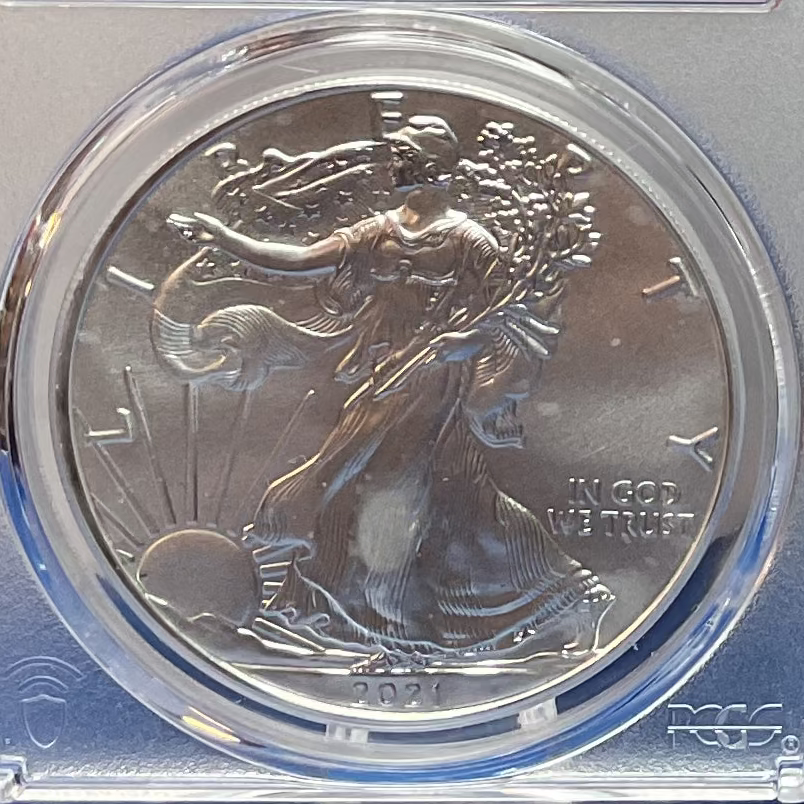 2021 American Silver Eagle T-1, PCGS MS-69, Store#AE0296