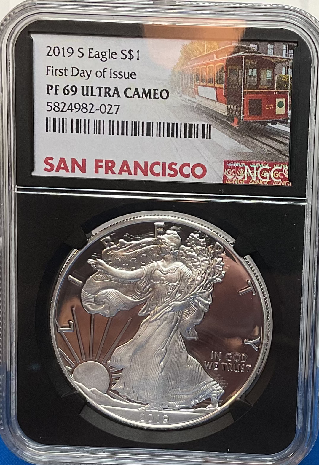 2019 S American Silver Eagle, NGC PF-69 Ultra Cameo, Store#AE0300