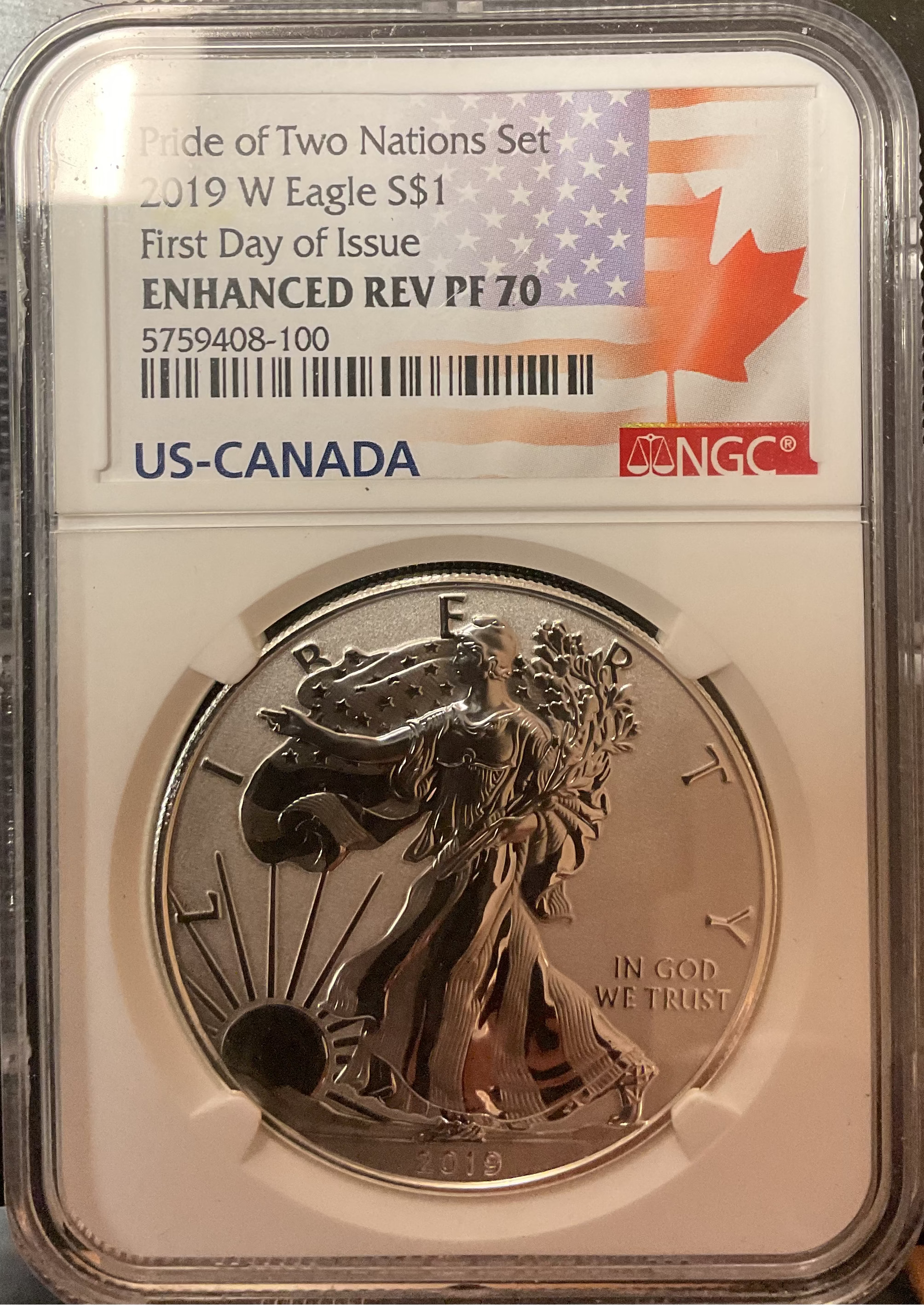 2019 W American Silver Eagle, NGC Enhanced REV PF-70, Store#AE503