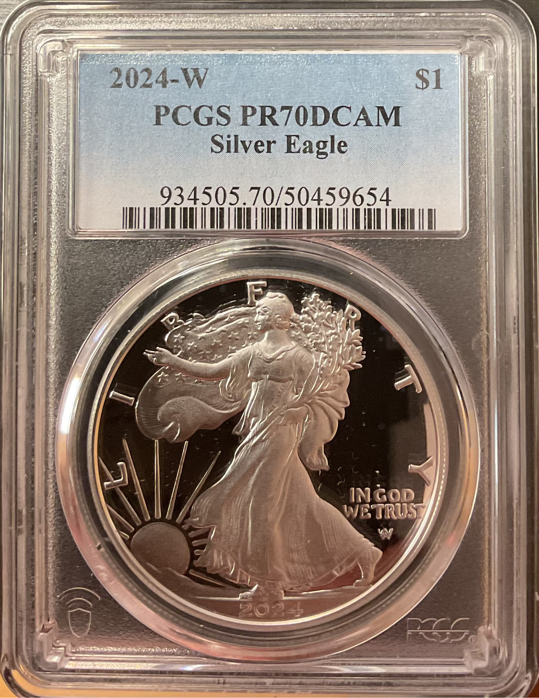 2024-W Proof American Silver Eagle, PCGS PR-70DCAM, Store #AE0528