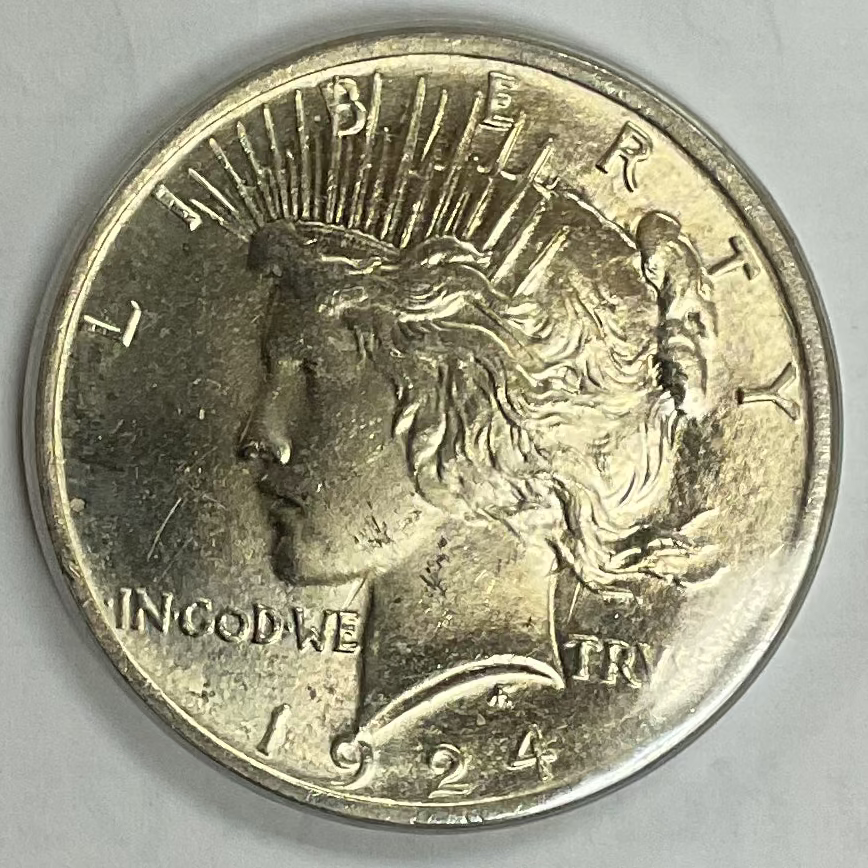 1924 Peace Dollar, Mint Uncirculated, Store #DR1516