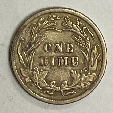 1913 Barber Silver Dime, Very Fine Circulated Coin, Store #DE0945