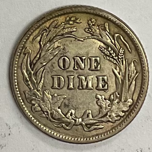 1915 Barber Silver Dime, Very Fine+ Circulated Coin, Store #DE0948