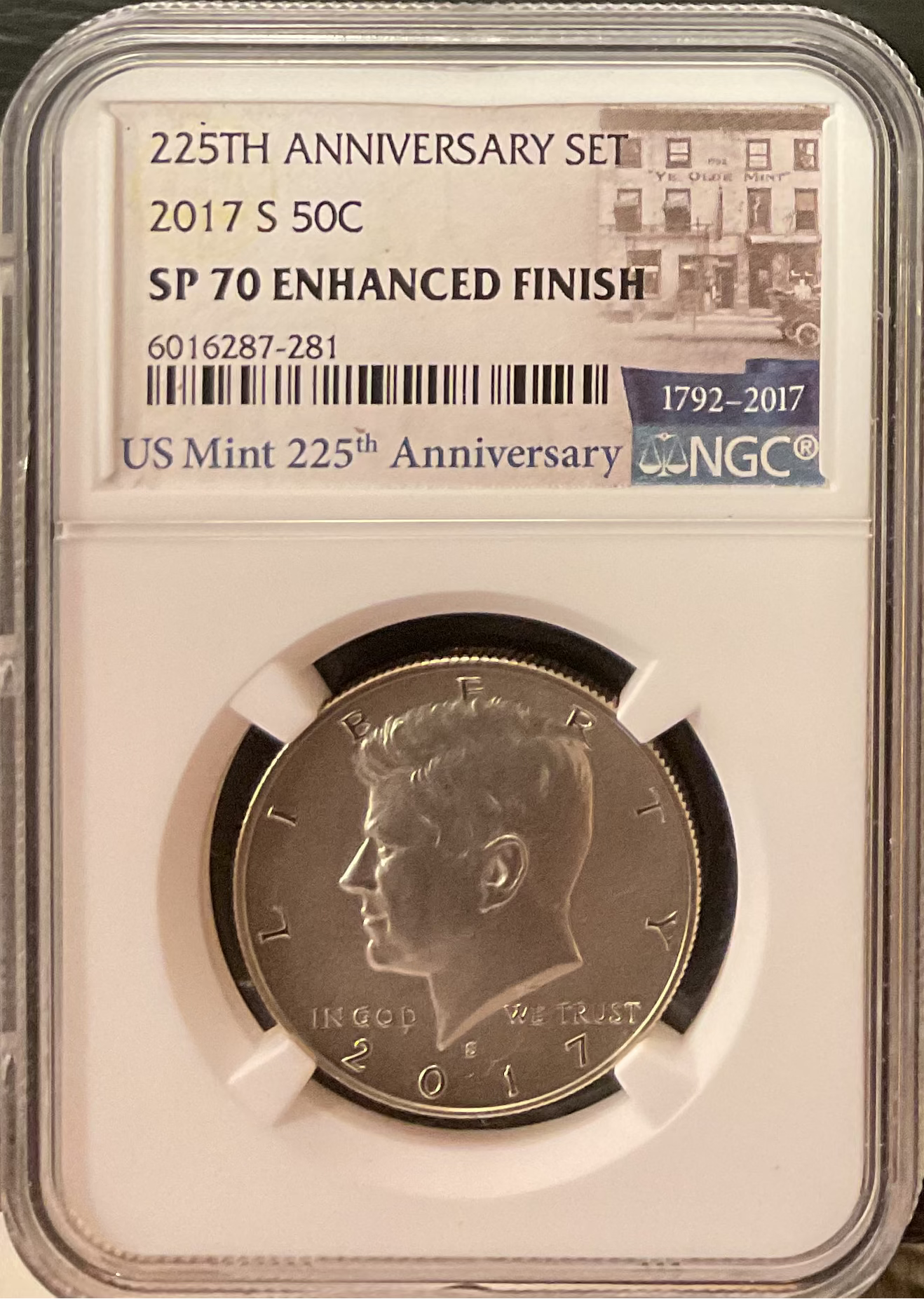 2017-S Kennedy Half Dollar, NGC SP-70, Enhanced Finish, Store #HR1998
