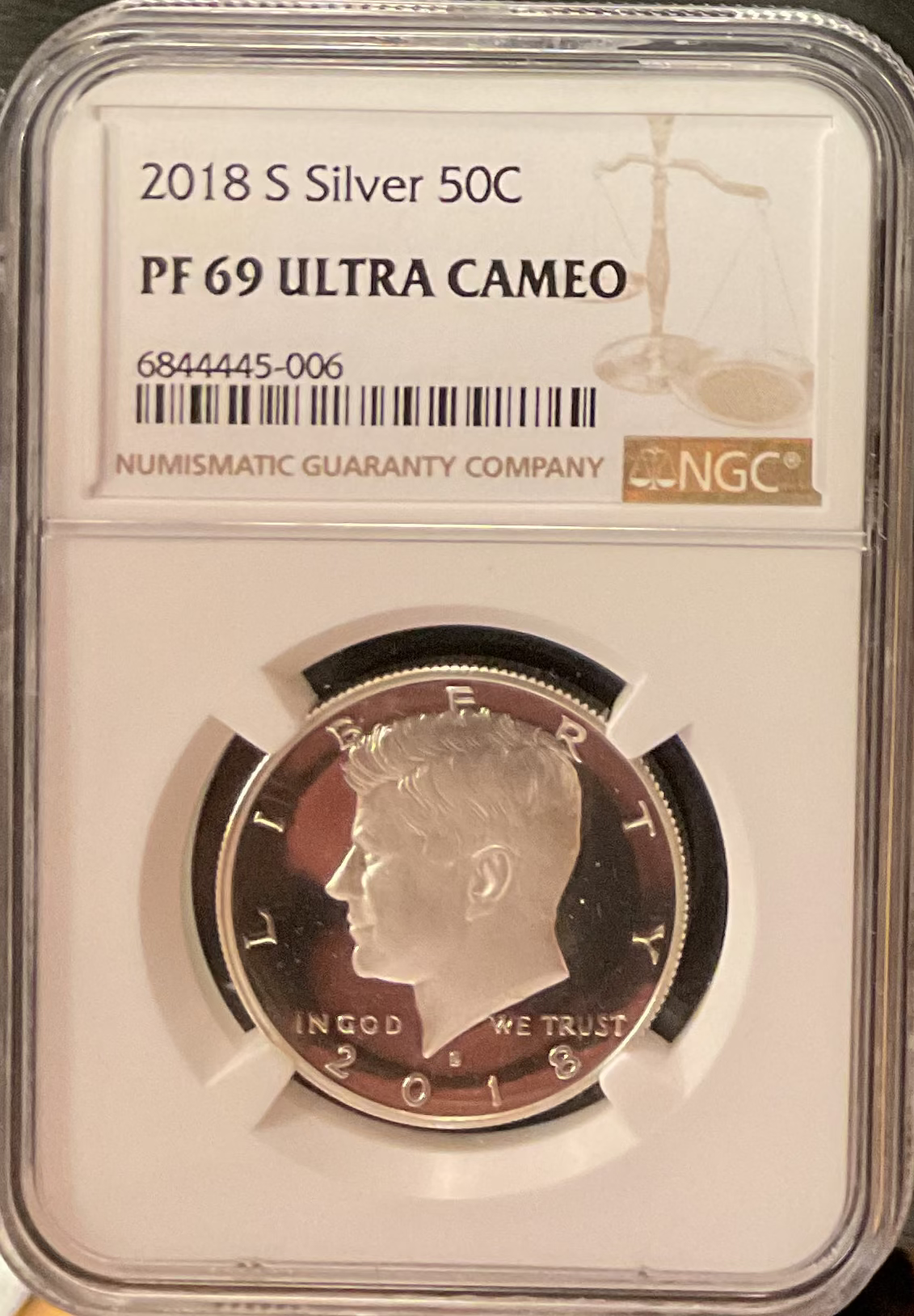 2018-S Kennedy Silver Half Dollar, NGC PF-69 Ultra Cameo, Store #HR1999