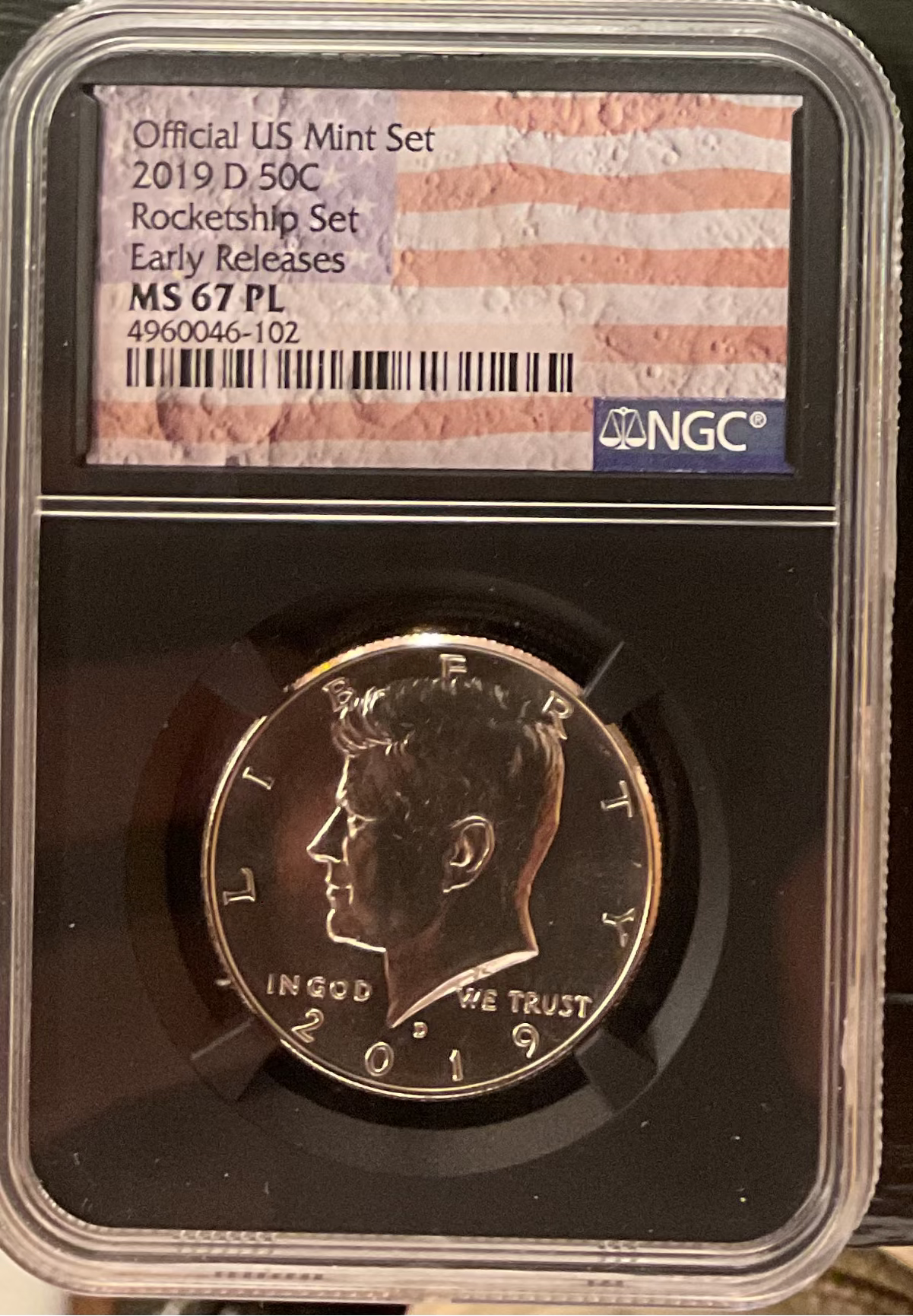2019-D Kennedy Half Dollar, NGC MS-67 PL, Early Releases, Store #HR2002