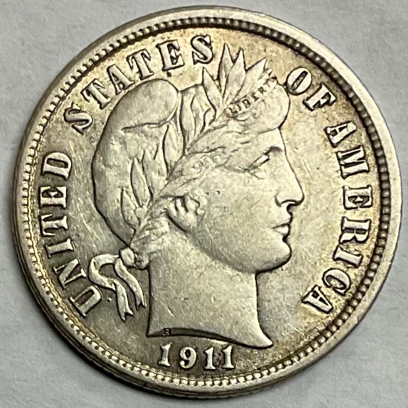 1914 Barber Silver Dime, Very Fine+ Circulated Coin, Store #DE0957