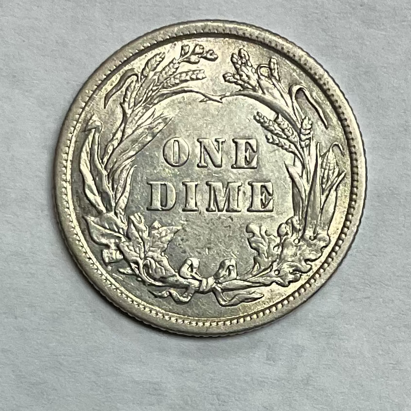 1914 Barber Silver Dime, Very Fine+ Circulated Coin, Store #DE0957