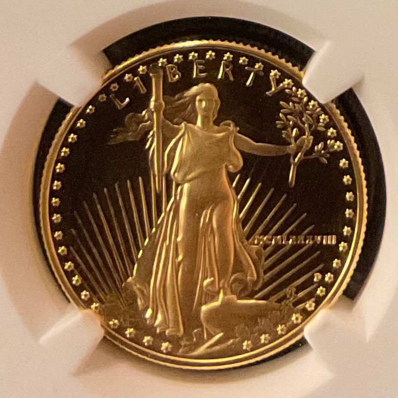 1988-P $25, Proof Gold American Eagle Coin, 1/2 OZT, NGC PF 69, Store #G0001