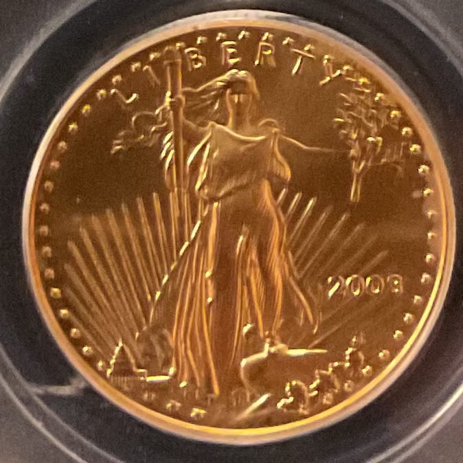 2003 $25, Mint Gold American Eagle Coin, 1/2 OZT, PCGS MS70, Store #G0008