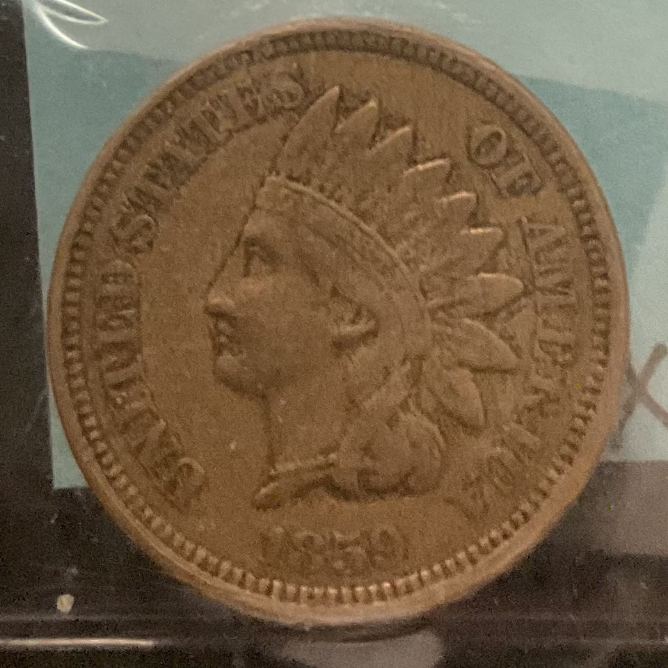 1859 Indian Head Cent, Nice Coin XF+ Details, Store #CT1448