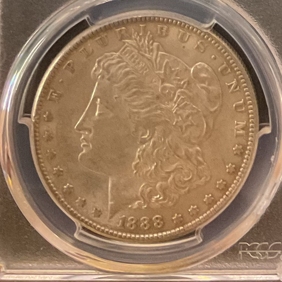 1888-S Morgan Silver Dollar., 'Affordable Grade'., PCGS AU-58., Store #DR1578