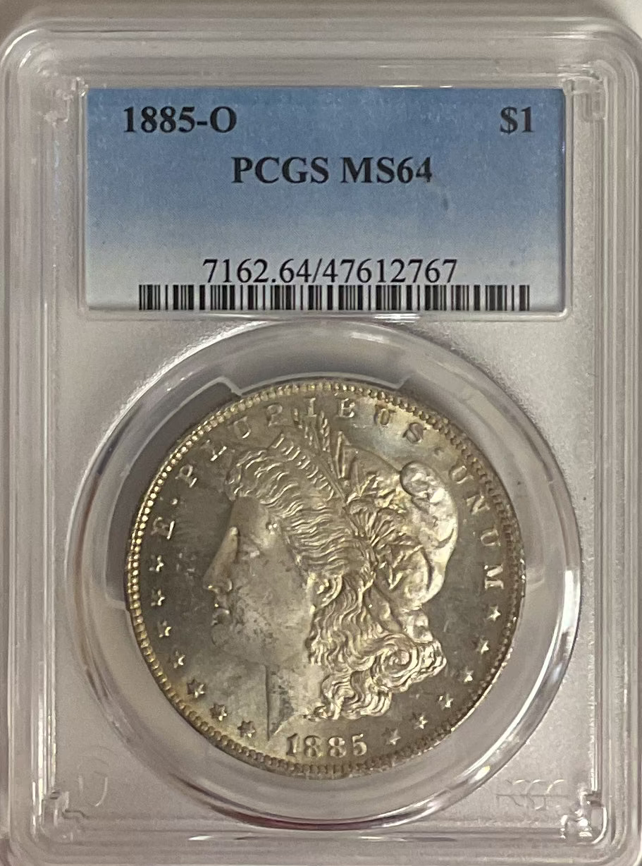 1885-O Morgan Silver Dollar, PCGS Certified, Affordable Collectible Coin. Store #DR1584