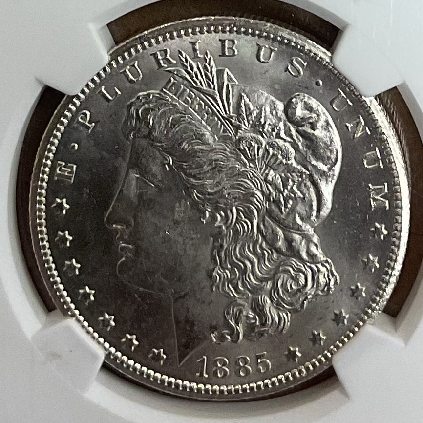 1885-CC Morgan Silver Dollar., NGC MS-63+, Uncirculated, Store Sale #DR1586