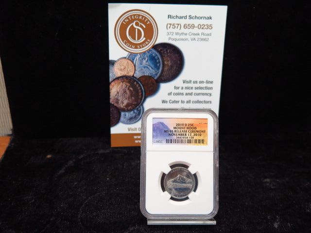 2010-D Mt Hood Quarter. MS65 NGC. Store # 12442