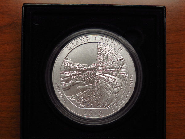 2015-P America the Beautiful Five OZ Silver Coin, Grand Canyon. in Original Government Packaging. Store #12445
