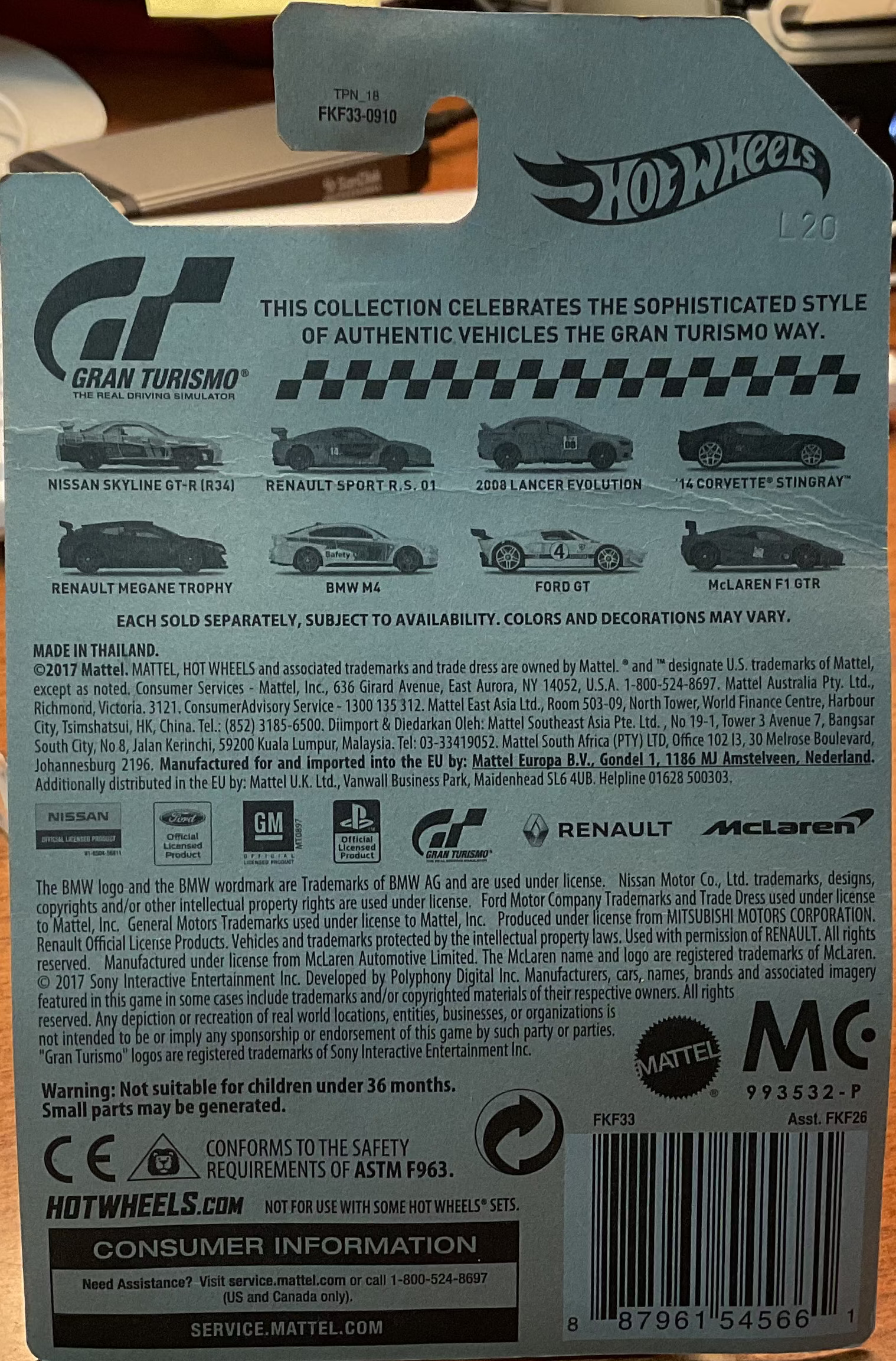 Ford GT Hot Wheels toy car, FKF33-0910, 'GRAN TURISMO', Store #TY004