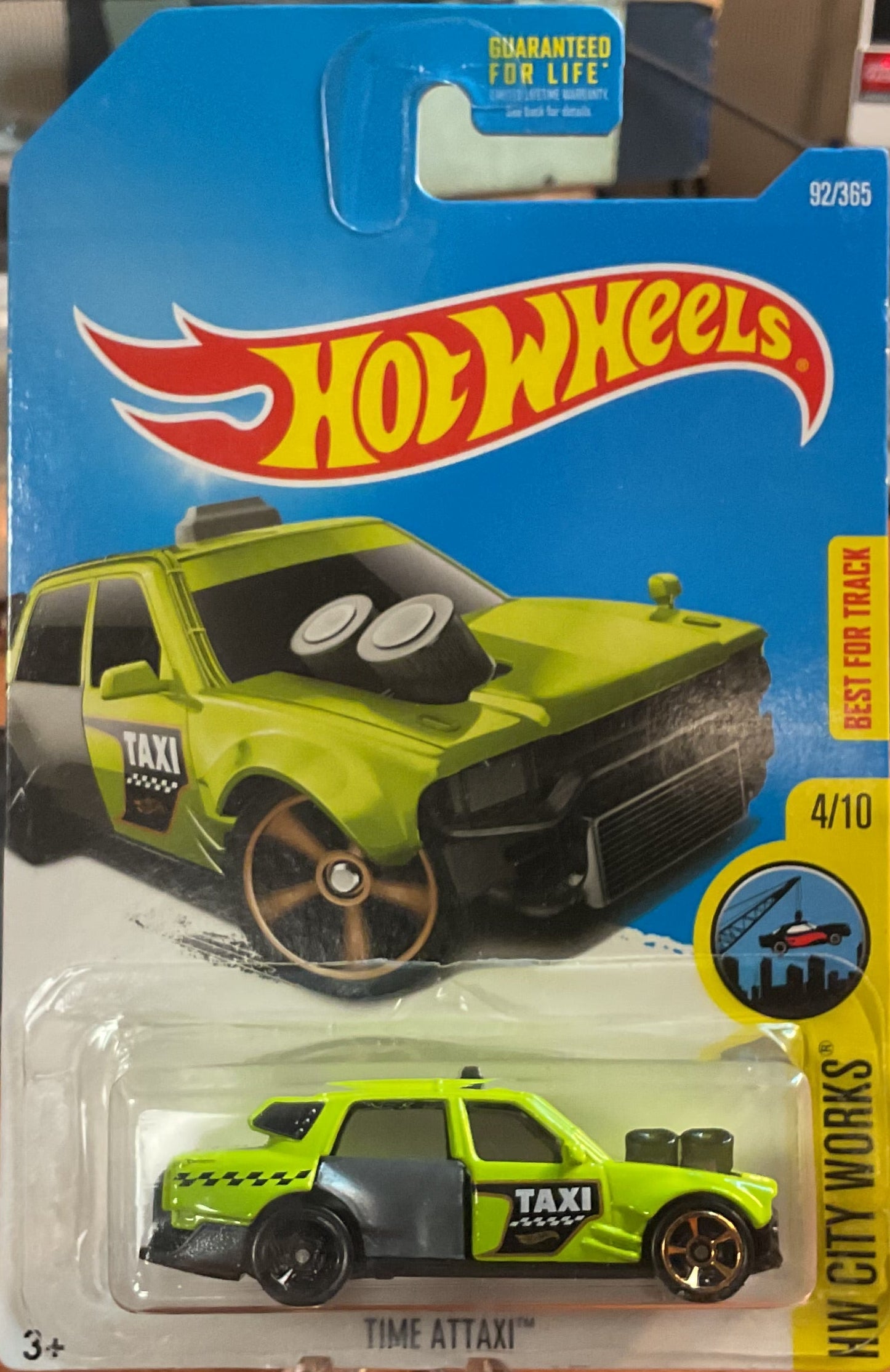 TIME ATTAXI Hot Wheels toy car, DTY70-D9B0E, 'HW CITY WORKS', Store #TY009
