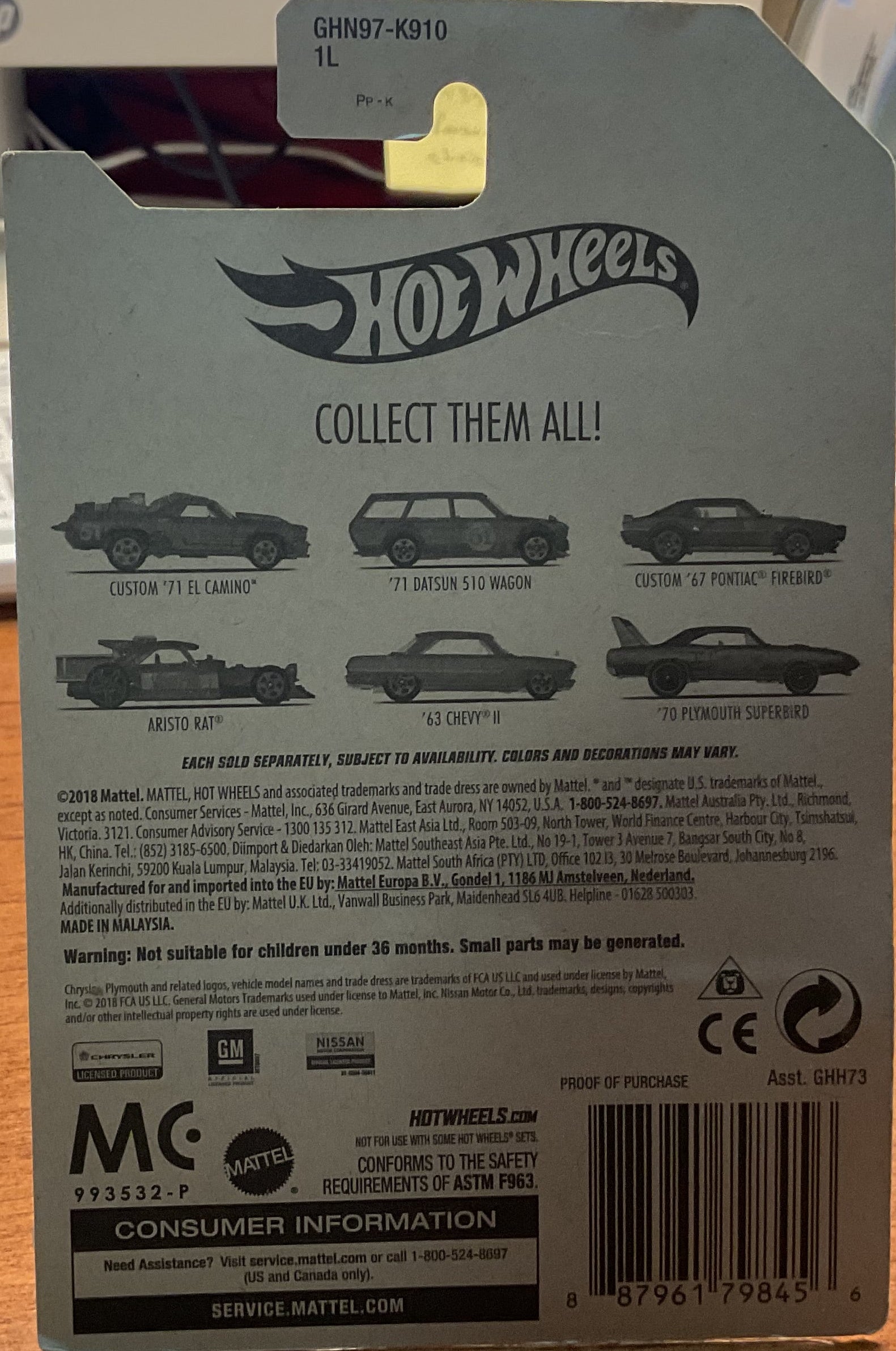 ARISTO RAT, Hot Wheels Toy Car, GHN97-K910 1L, Store #TY019