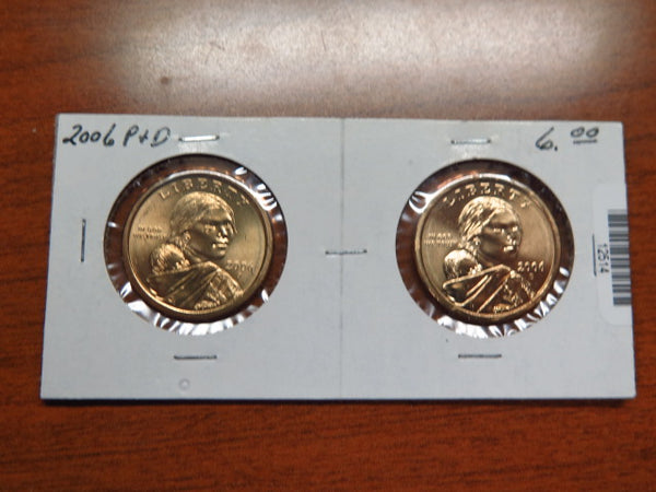 2006-P and D Sacagawea $1 Coin Set. Store #12514
