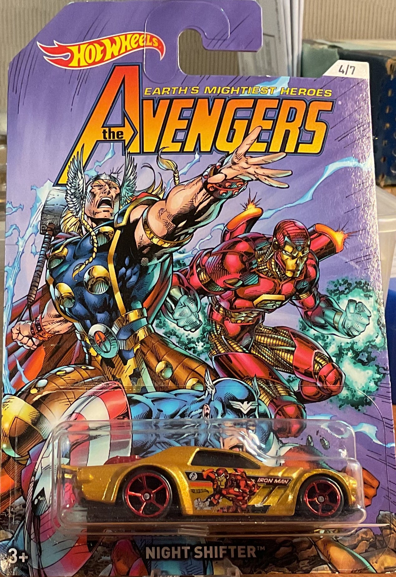 NIGHT SHIFTER, THE AVENGERS, Hot Wheels Toy Car, FKD54-0910, Store #TY086